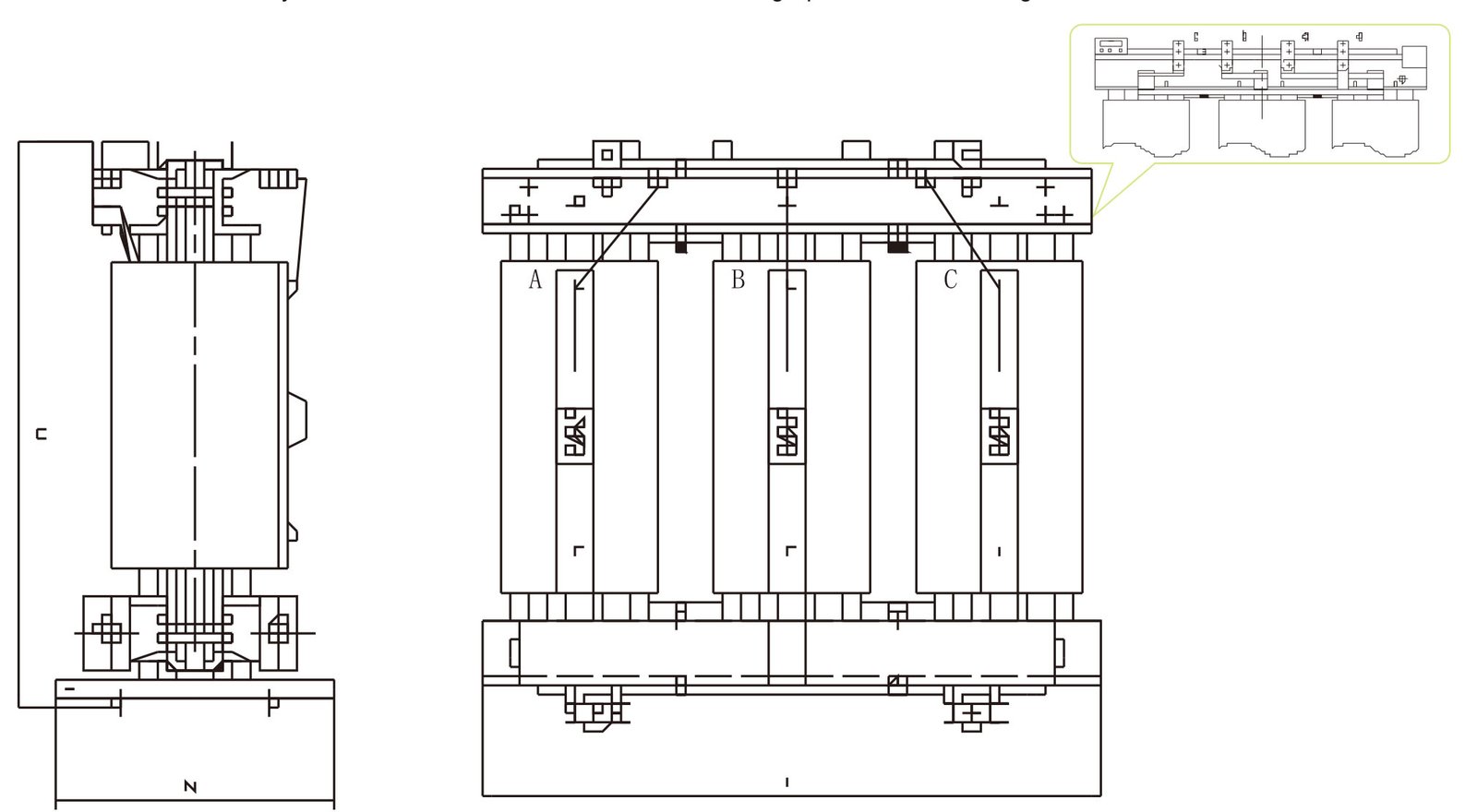 WEIFAN GROUP dry type tranformer drawing